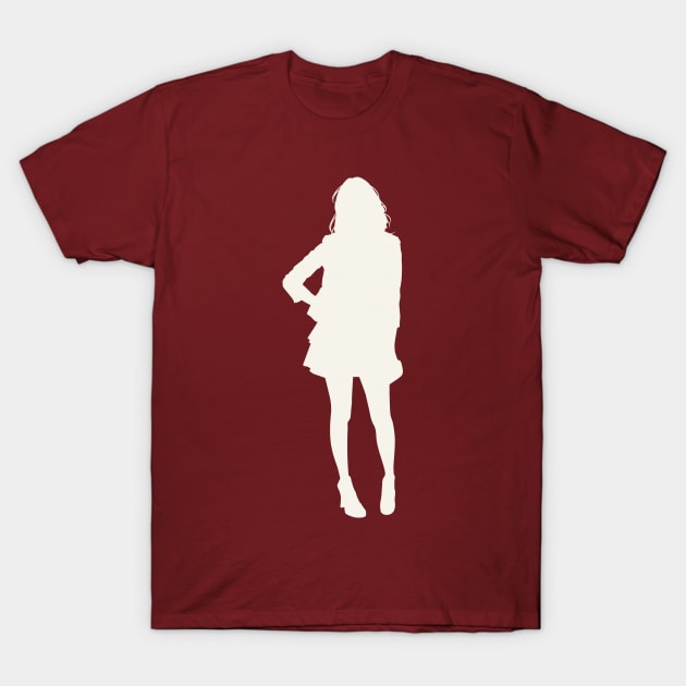 Woman Pop Art White Silhouette T-Shirt by crissbahari